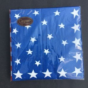 Caspari Paper Napkins Stars Stripes Red White Blue 4th Of July 1 Package New